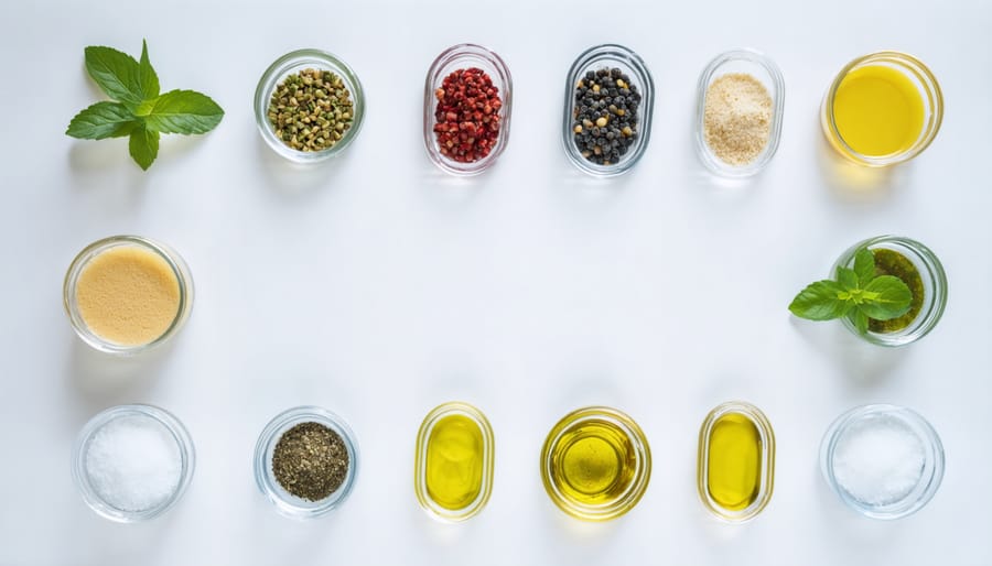 White vinegar, baking soda, essential oils, and other natural cleaning ingredients