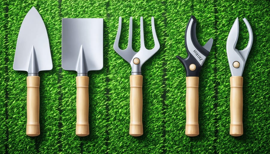 Sustainable garden hand tools made from natural and recycled materials