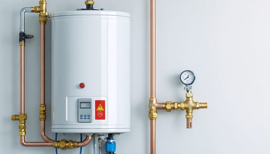 Detailed view of correct gas line connection technique with wrench and fittings