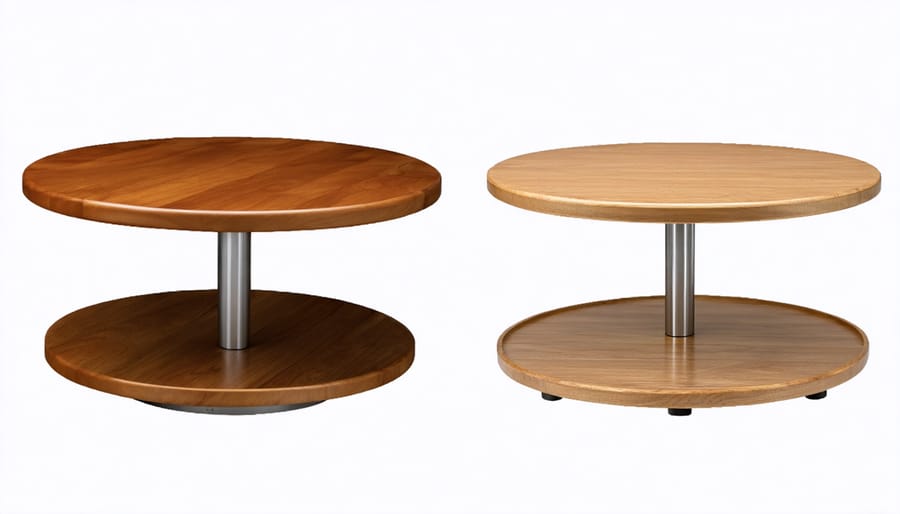 Comparison of traditional Lazy Susan and modern Super Susan cabinet organizers