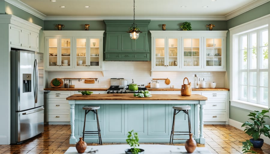 Mid-century modern kitchen renovation showing blend of vintage elements with modern functionality