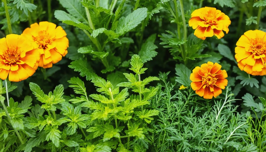 Natural pest control demonstration using companion planting techniques