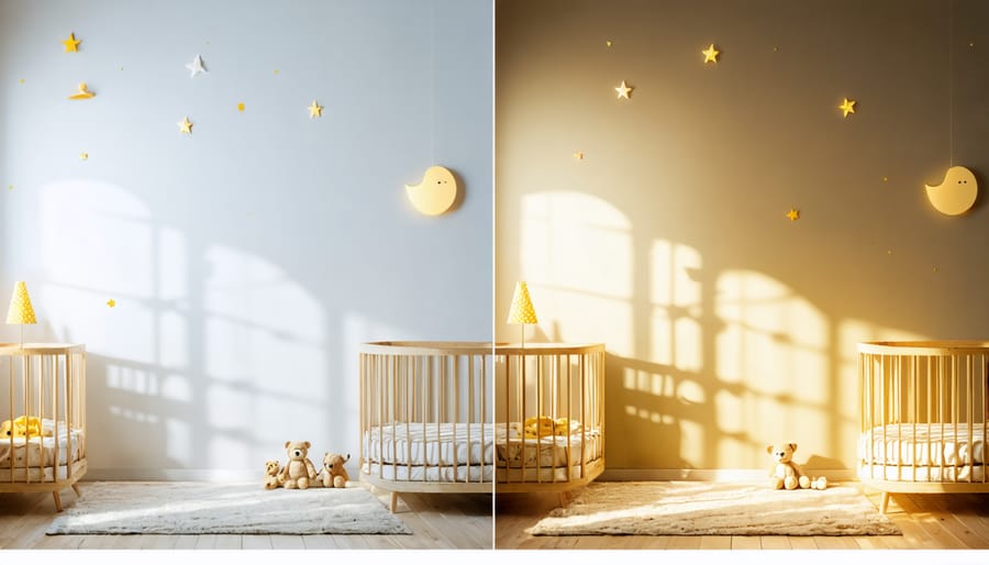 Comparison of natural daylight and LED lighting in an eco-friendly nursery