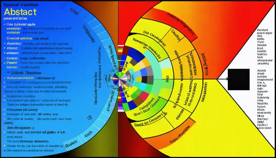 Interactive color wheel highlighting complementary seasonal color combinations