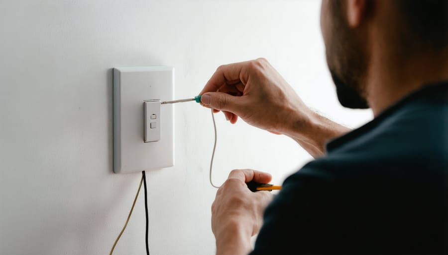 Step-by-step installation of a smart light switch showing proper wiring technique