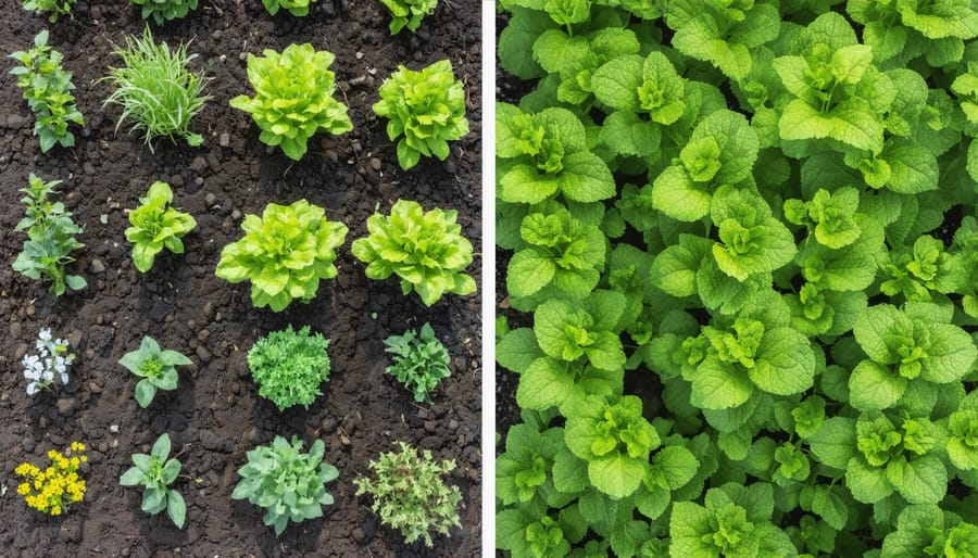 Comparison of plant growth between conventional and smart-fertilized garden beds