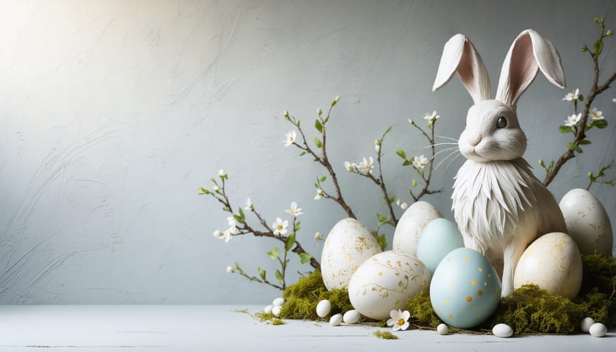 DIY process showing how to create antique finish on Easter decorations