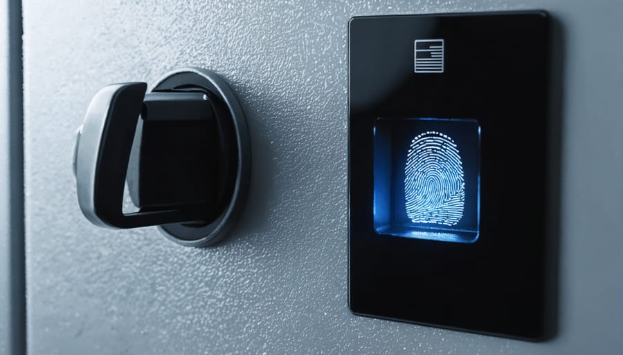 High-resolution fingerprint scanner interface on a biometric safe