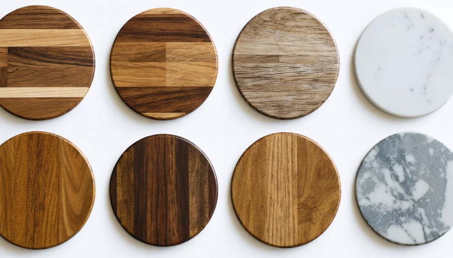 Display of countertop lazy susans in different materials and finishes