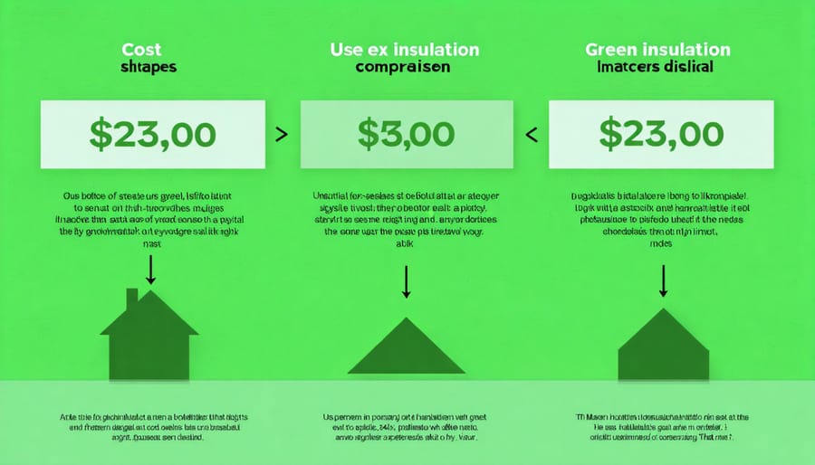 Cost comparison chart of various sustainable insulation options with ROI metrics