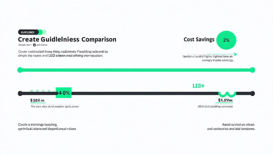 Graph comparing energy costs of traditional versus LED outdoor lighting over 10 years