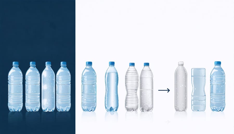 Step-by-step process of converting recycled plastic bottles into insulation
