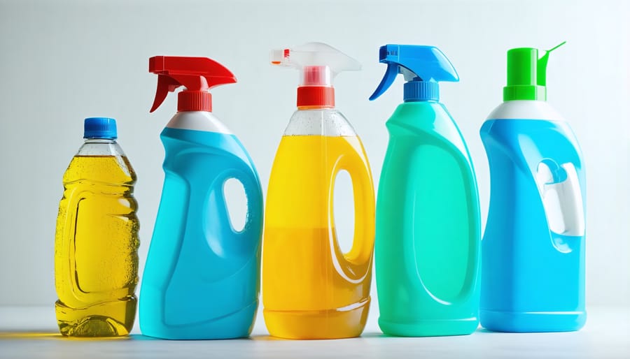 Side-by-side comparison of powder, liquid, and pod detergents with measuring tools