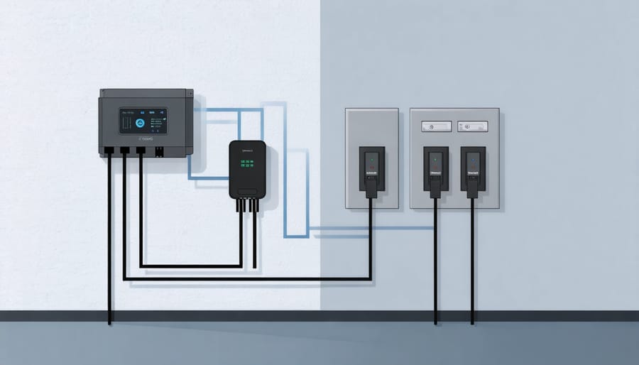 Installation diagram demonstrating energy monitor setup process on home electrical panel