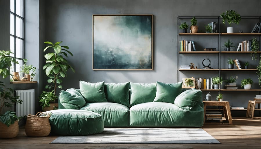 Hybrid interior design mixing industrial and scandinavian styles