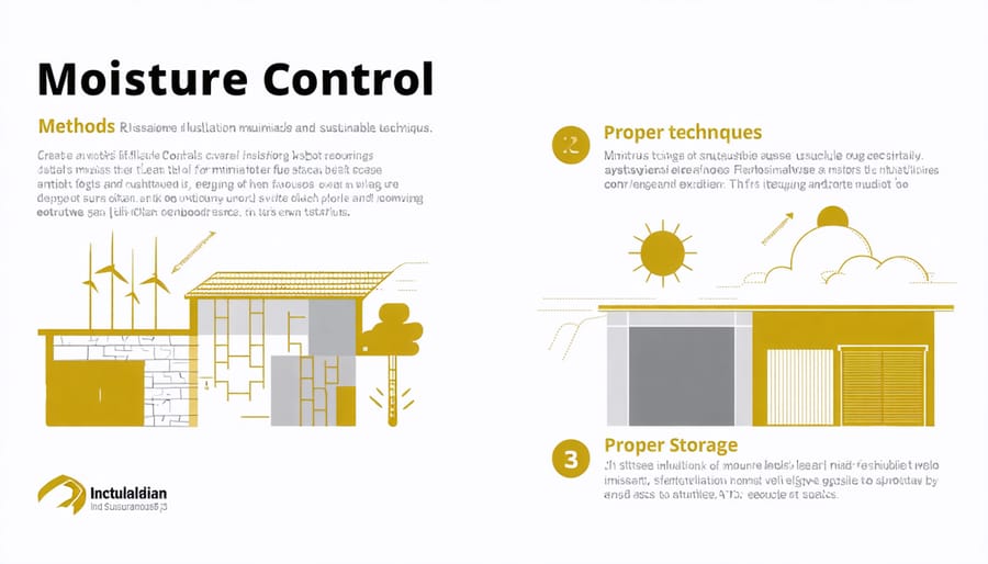 Visual guide to moisture control and storage best practices for insulation materials