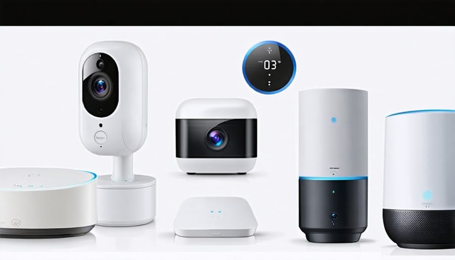 Collection of smart home security and utility monitoring devices working together