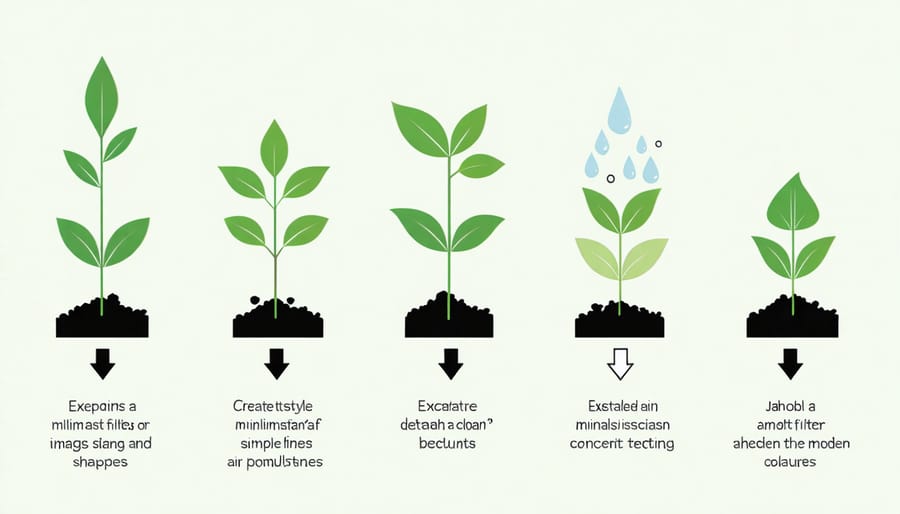 Scientific diagram illustrating plant air purification process and pollutant removal