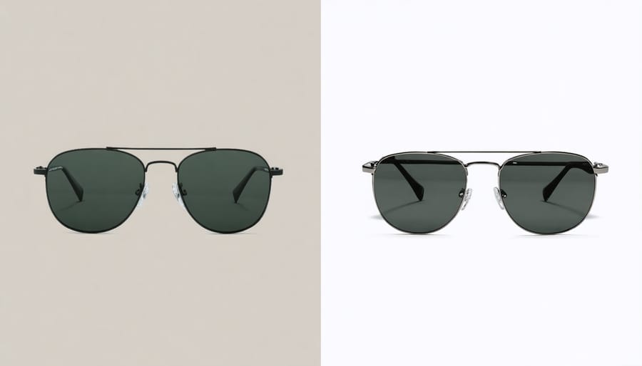 Comparison display of high-end sustainable eyewear from different manufacturers