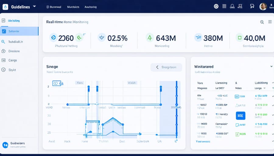 Digital dashboard displaying seismic monitoring data and structural health indicators