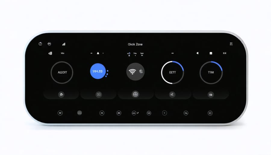 Modern smart thermostat display with multi-zone temperature controls and energy usage statistics