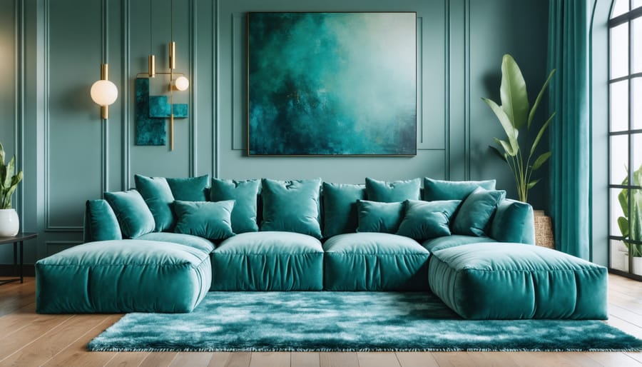 Contemporary living room design demonstrating successful mixing of different textures and materials