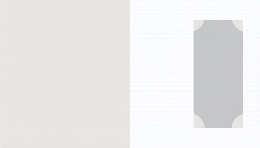 Side-by-side comparison of flat and textured damask wallpaper patterns showing depth difference