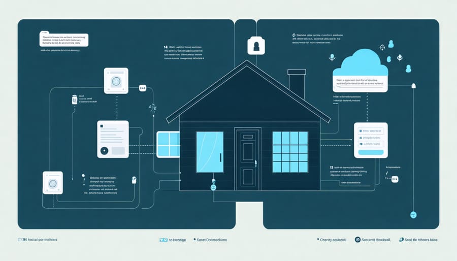 Diagram showing vulnerable points in a connected smart home system