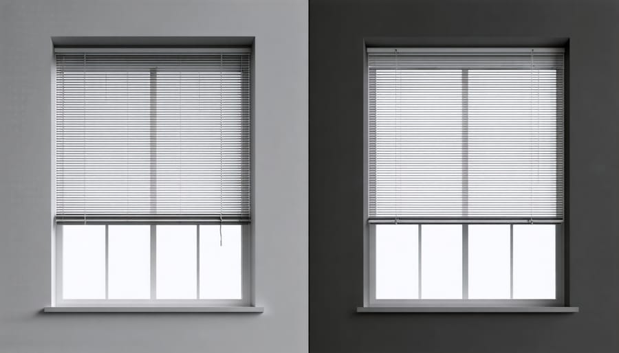 Smart window treatment system showing temperature-based automation in action