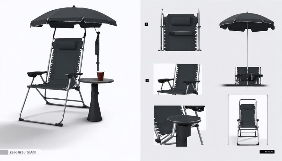 Multiple built-in features and accessories of a modern zero gravity chair