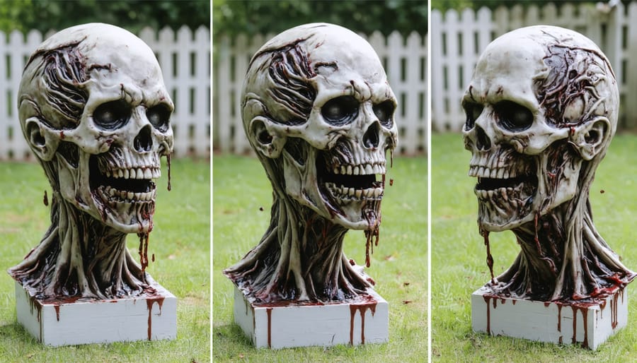 Tutorial sequence showing creation of zombie emerging from ground decoration