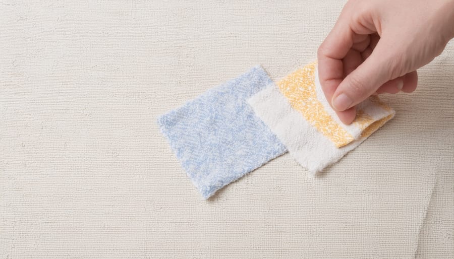 Demonstration of proper cleaning techniques for patterned textiles